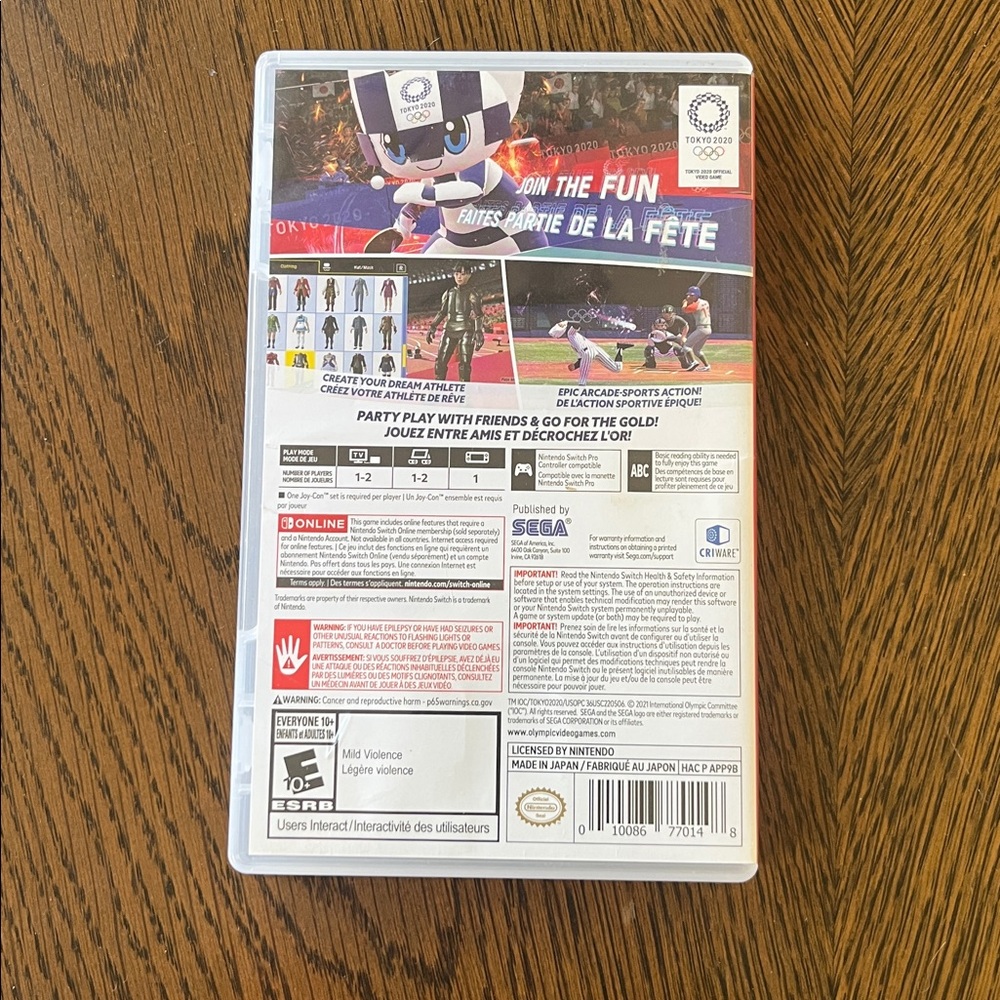 Tokyo 2020 Olympic Games Nintendo Switch Game - Picture 2 of 3